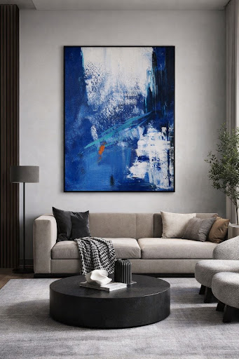 Contemporary abstract art in a luxury setting