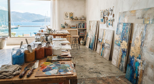 Azura Gallery studio workspace in Porto Montenegro